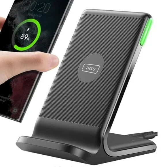 INIU Wireless Charger, 15W Fast Qi-Certified Wireless Charging Stand - Picture 1 of 10